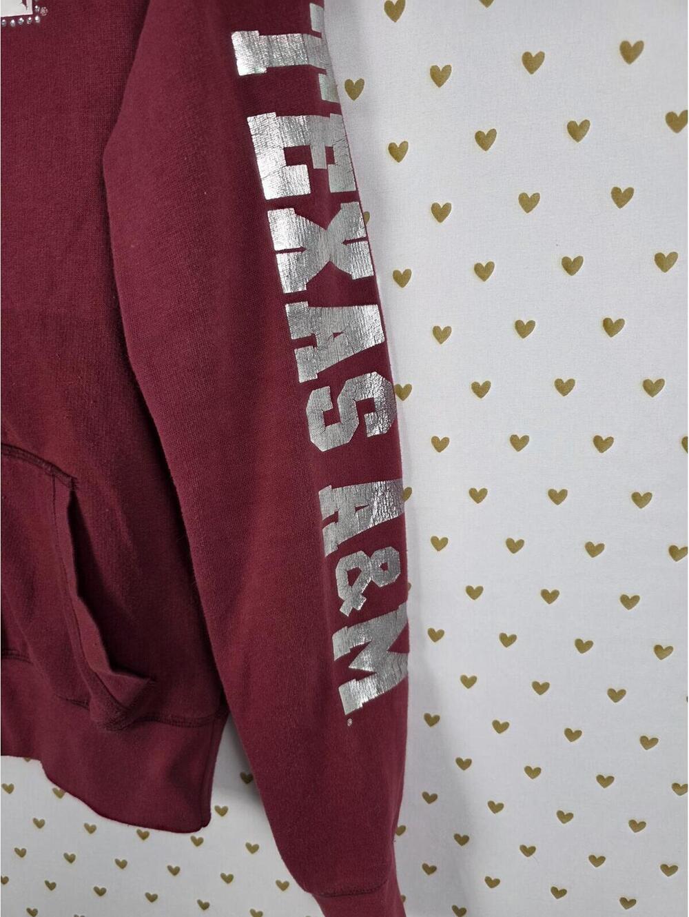 Victorias Secret Pink Texas A&M Aggies College Full zip Hoodie jacket SMALL - Picture 3 of 7